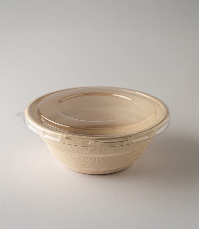 Bowl bio 24 oz with pet flat lid